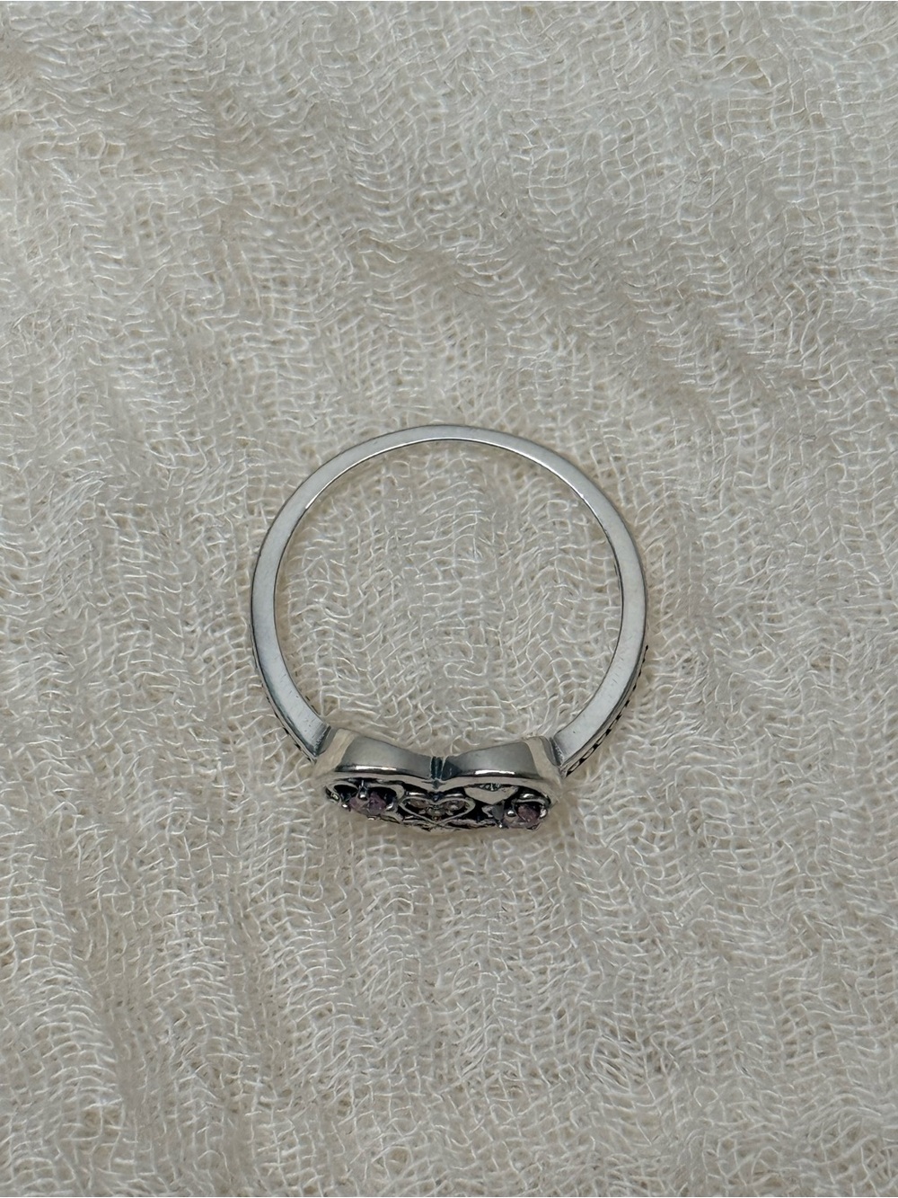 925 Sterling Silver heart ring with pink gemstones #hearts #gemstone
Size 7 - Picture 3 of 3